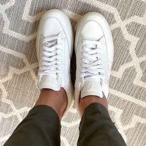 Women’s Veja V-12 White Leather Sneakers, Size 39